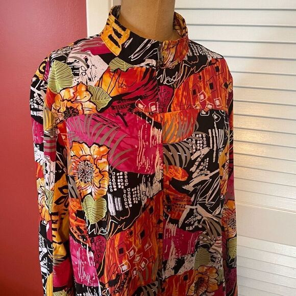 ADDITIONS BY CHICO’S | pink orange zip up lightweight jacket size 3 or L - Picture 2 of 6